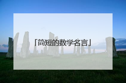 简短的数学名言