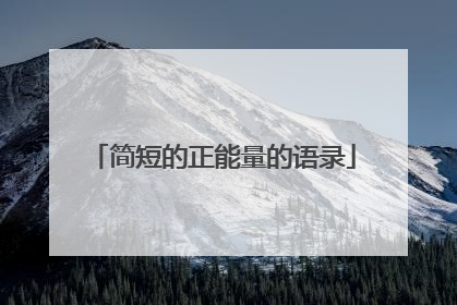 简短的正能量的语录