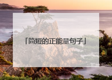 简短的正能量句子