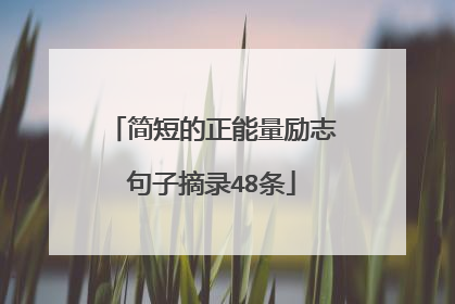 简短的正能量励志句子摘录48条