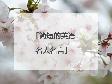 简短的英语名人名言