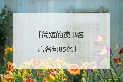 简短的读书名言名句85条