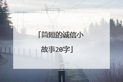 简短的诚信小故事20字