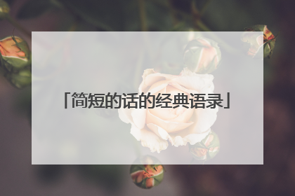 简短的话的经典语录