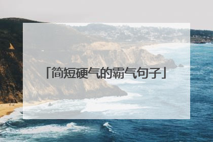 简短硬气的霸气句子