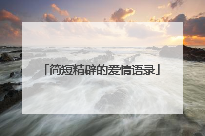 简短精辟的爱情语录