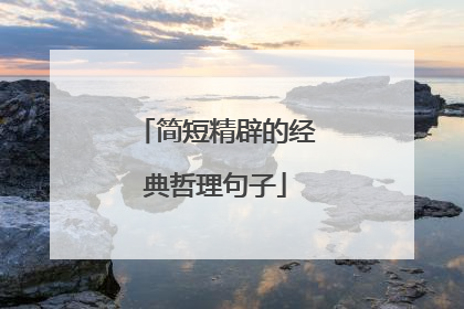 简短精辟的经典哲理句子