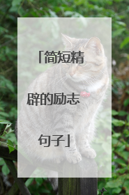 简短精辟的励志句子