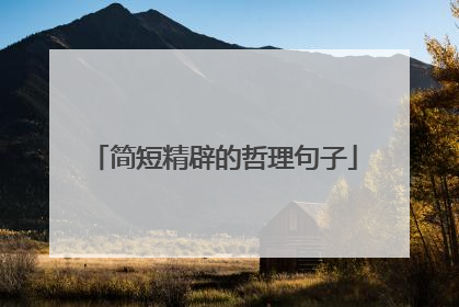 简短精辟的哲理句子