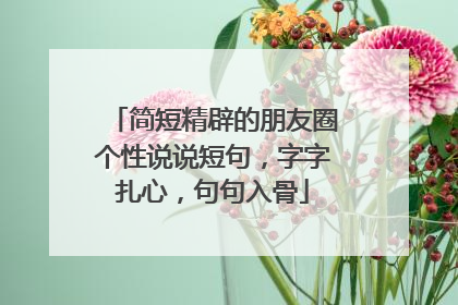 简短精辟的朋友圈个性说说短句,字字扎心,句句入骨