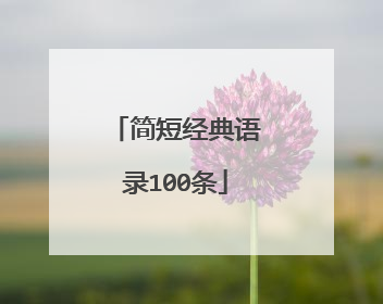 简短经典语录100条