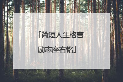 简短人生格言励志座右铭