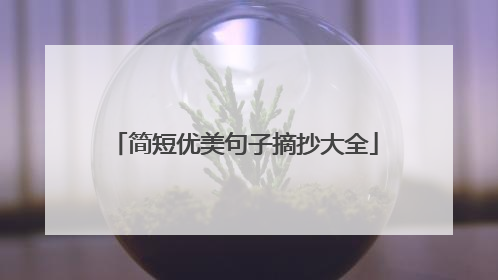 简短优美句子摘抄大全