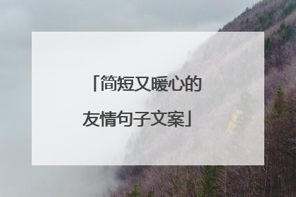 简短又暖心的友情句子文案