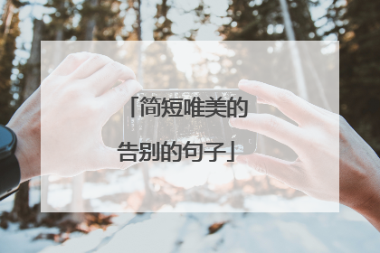 简短唯美的告别的句子