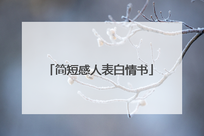 简短感人表白情书