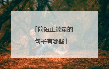 简短正能量的句子有哪些