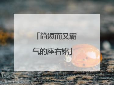 简短而又霸气的座右铭