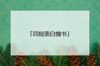 简短表白情书