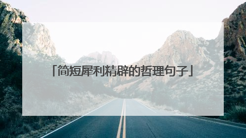 简短犀利精辟的哲理句子