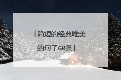 简短的经典唯美的句子60条