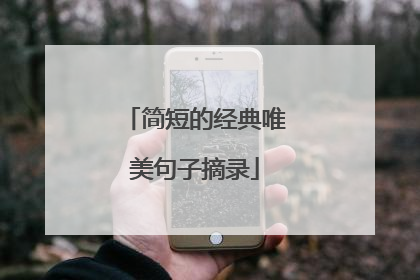 简短的经典唯美句子摘录