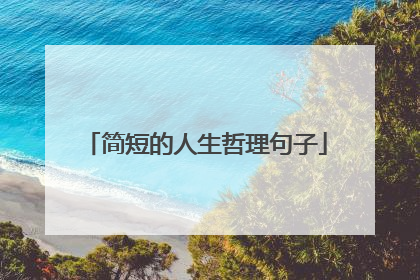 简短的人生哲理句子