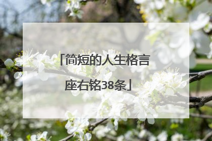 简短的人生格言座右铭38条