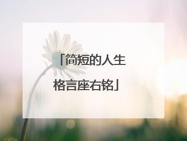 简短的人生格言座右铭