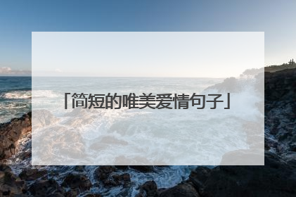 简短的唯美爱情句子