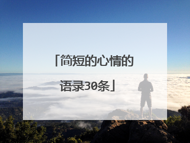 简短的心情的语录30条