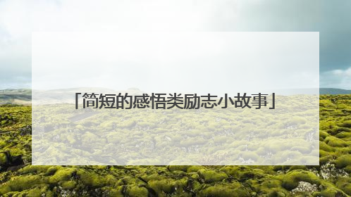 简短的感悟类励志小故事