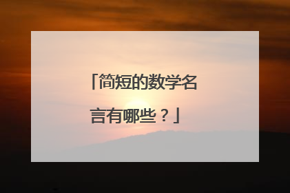 简短的数学名言有哪些？