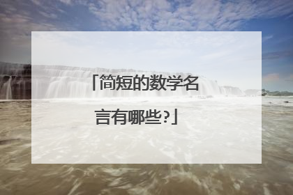 简短的数学名言有哪些?