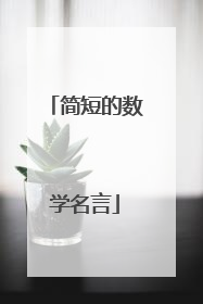 简短的数学名言