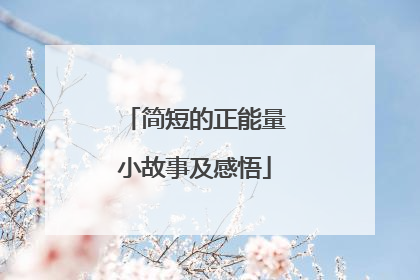 简短的正能量小故事及感悟