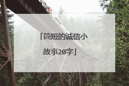 简短的诚信小故事20字