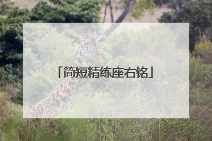 简短精练座右铭
