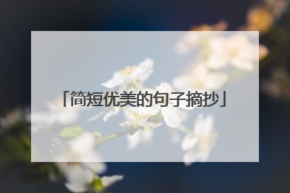简短优美的句子摘抄