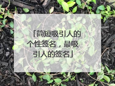 简短吸引人的个性签名,最吸引人的签名