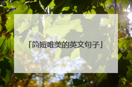 简短唯美的英文句子