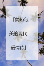 简短很美的现代爱情诗