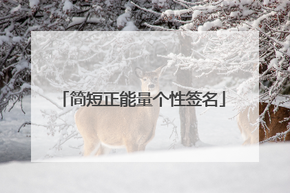 简短正能量个性签名