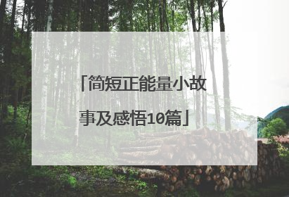 简短正能量小故事及感悟10篇