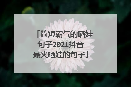 简短霸气的晒娃句子2021抖音最火晒娃的句子