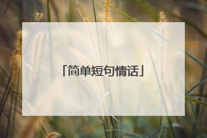 简单短句情话