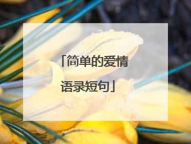 简单的爱情语录短句