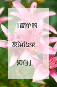简单的友谊语录短句