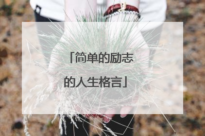 简单的励志的人生格言