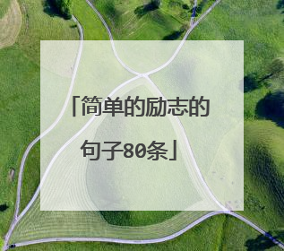简单的励志的句子80条